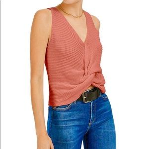 Bar III Twist-Front Sleeveless Sweater